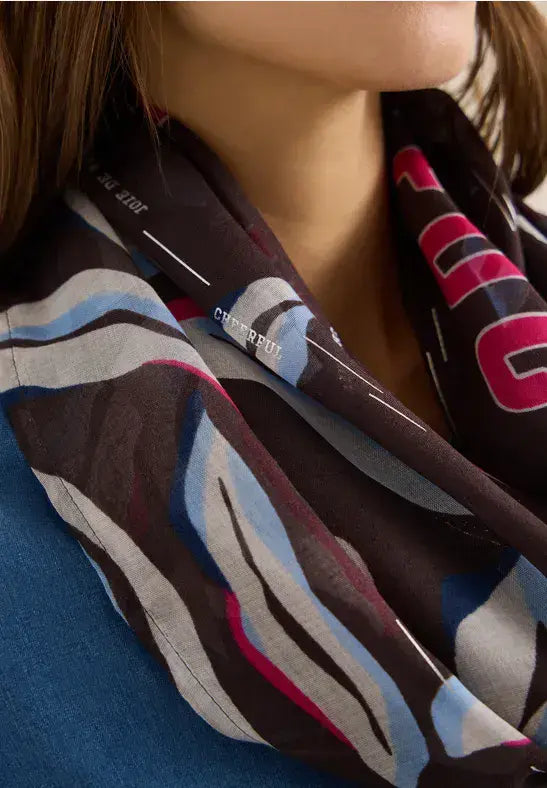 CECIL Foil Print  Loop Scarf | Brown 573085