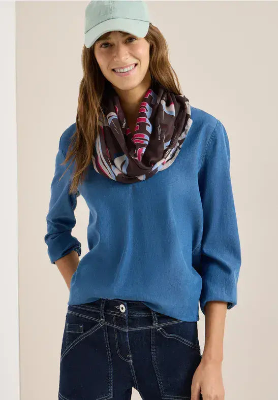 CECIL Foil Print  Loop Scarf | Brown 573085