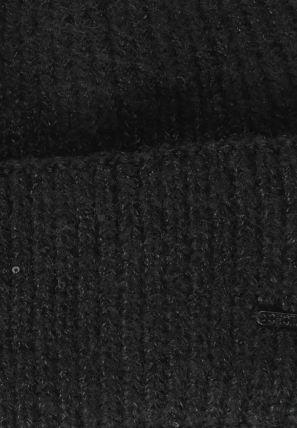 CECIL Knit Cap  Sequins & Lurex  | Black 572288