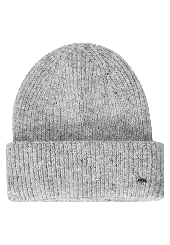 CECIL Knit Cap  Sequins & Lurex  | Grey 572288