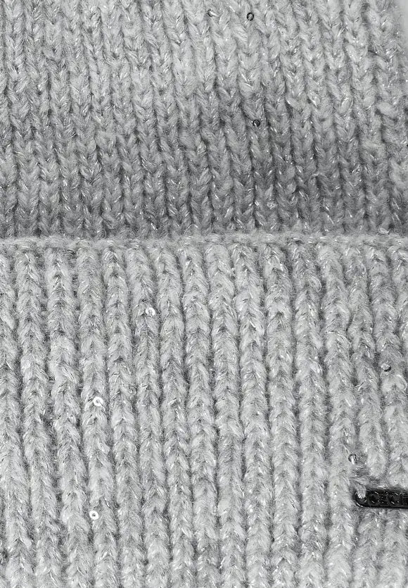 CECIL Knit Cap  Sequins & Lurex  | Grey 572288