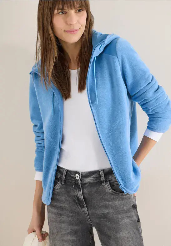 CECIL  Mat-mix  Fleece Jacket  | Blue 212917