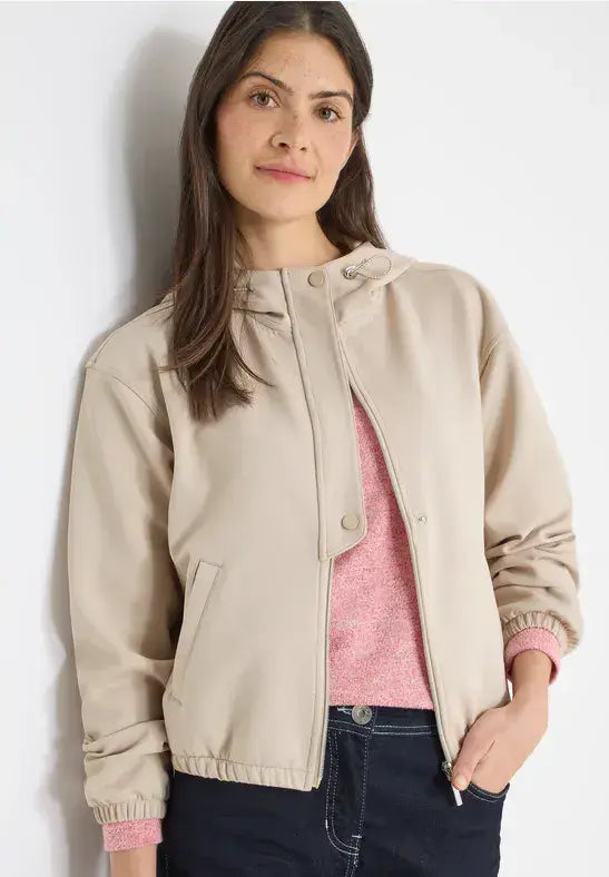 CECIL Modern Pique Blouson With Hood | Beige 212928