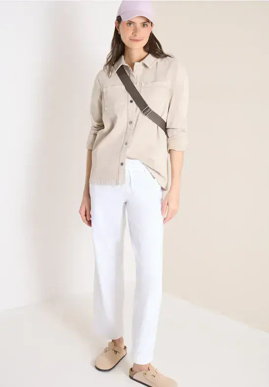 CECIL Neele Trousers | White 380672