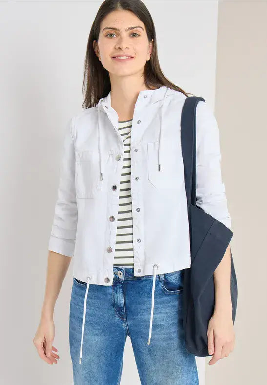 CECIL Over Shirt With Hood | White 212990