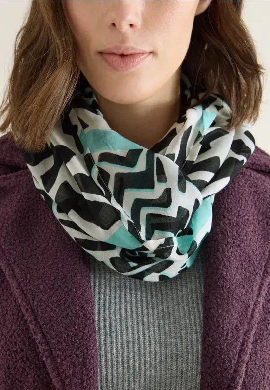 CECIL Print Loop Scarf | Blue 572978