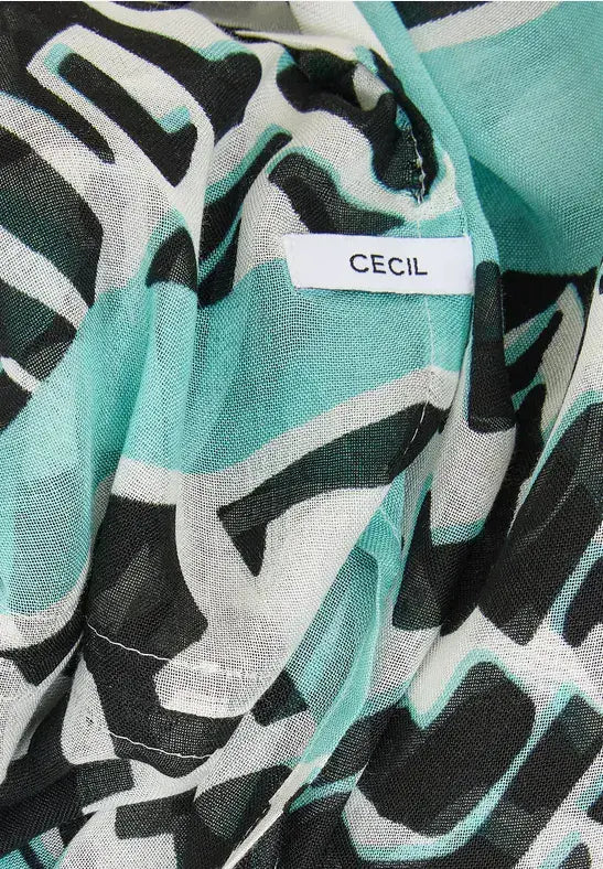 CECIL Print Loop Scarf | Blue 572978