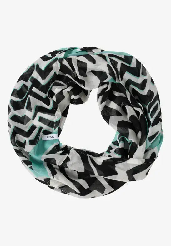 CECIL Print Loop Scarf | Blue 572978