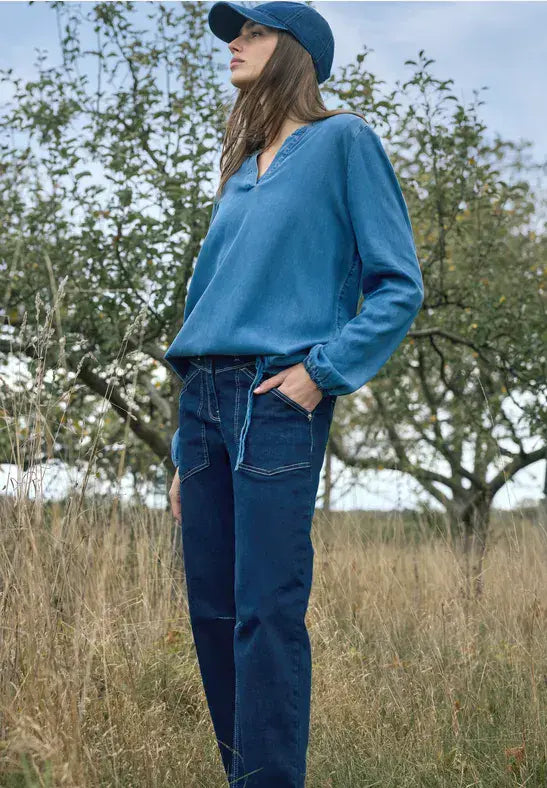 CECIL  Scarlett  Barrel Rinse Jeans |Washed Denim 380549