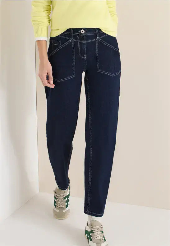 CECIL  Scarlett  Barrel Rinse Jeans |Washed Denim 380549