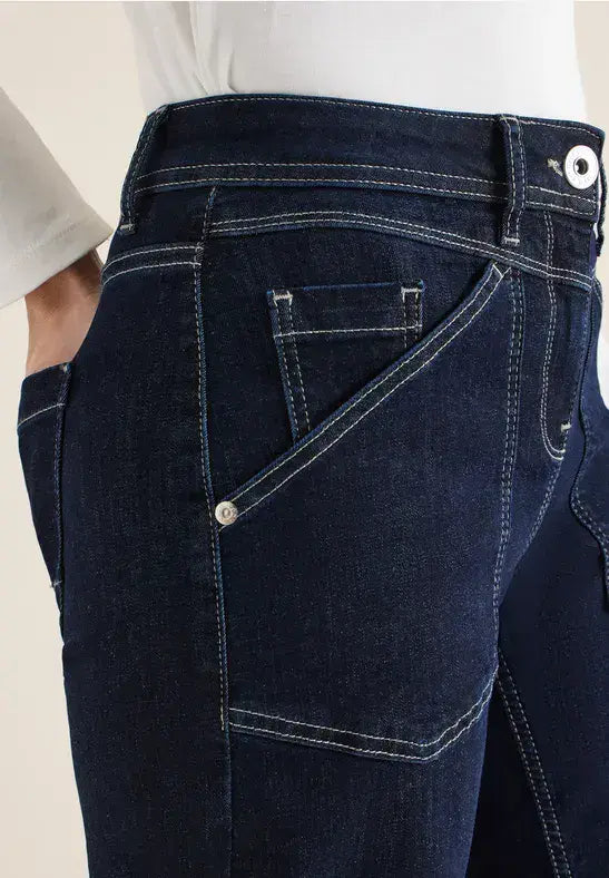 CECIL  Scarlett  Barrel Rinse Jeans |Washed Denim 380549