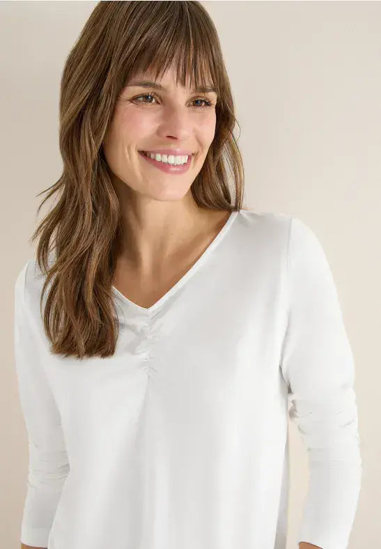 CECIL Shirt With  Gathering | Vanilla 324253