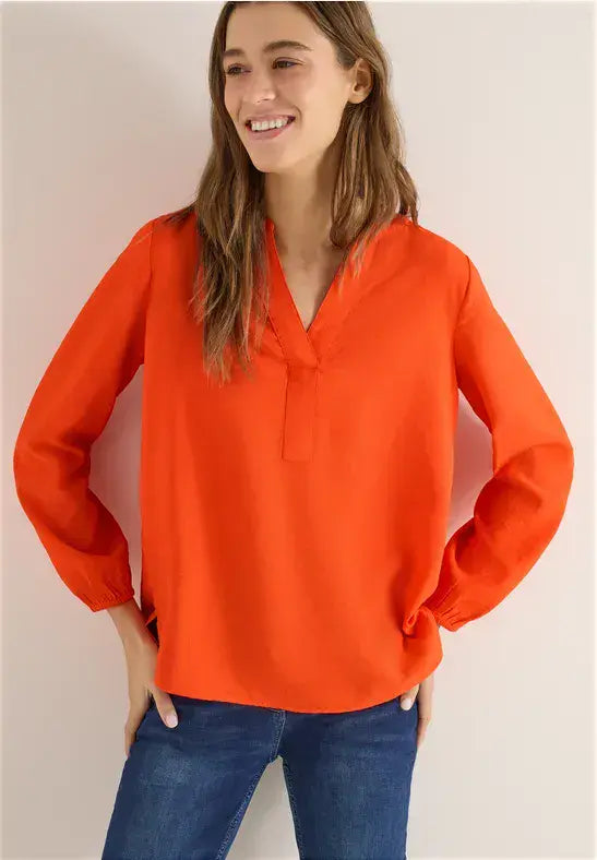 CECIL  Splitnck Blouse | Orange 346357