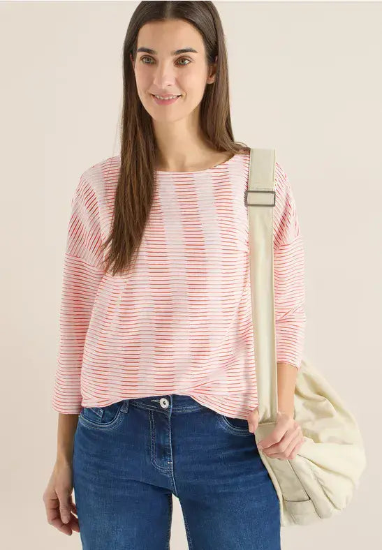 CECIL  Stripe Top | Tomato 324661