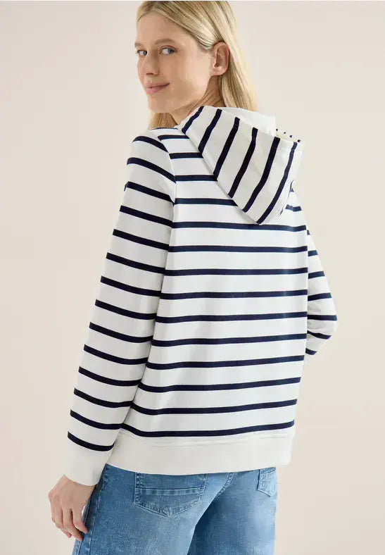 CECIL  Striped Hoody | Blue 303809