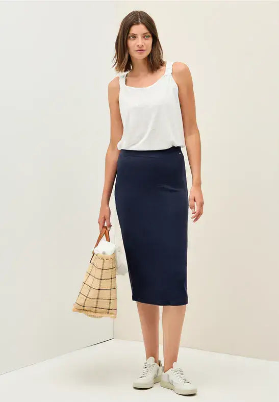 CECIL  Summer Knit Tube Skirt  | Navy 361757