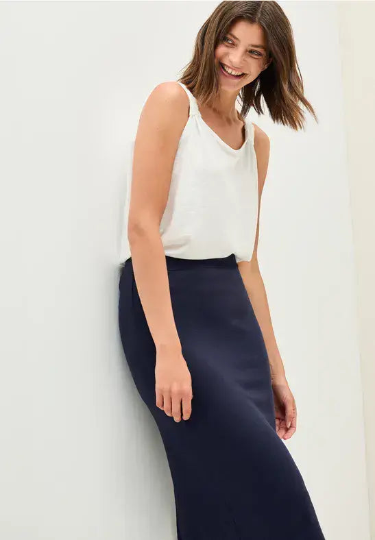 CECIL  Summer Knit Tube Skirt  | Navy 361757