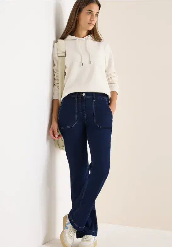 CECIL Toronto Rinsed  Bootcut Jeans | Washed Denim 380035