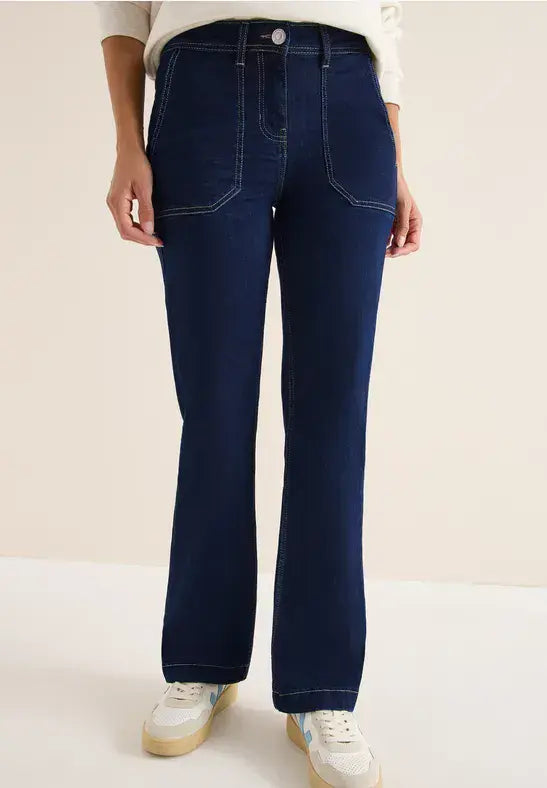CECIL Toronto Rinsed  Bootcut Jeans | Washed Denim 380035