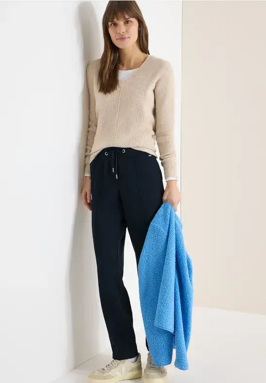 CECIL Tracey Silk Touch Trousers | Universal Blue 380550 28