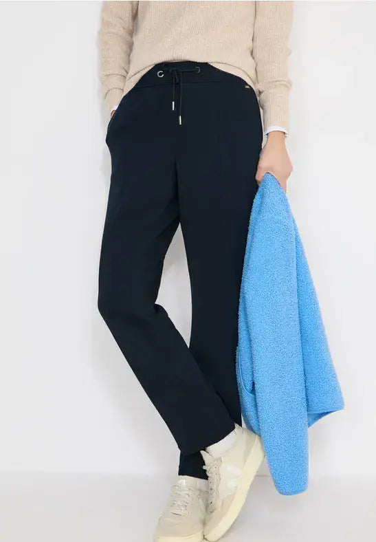 CECIL Tracey Silk Touch Trousers | Universal Blue 380550 28