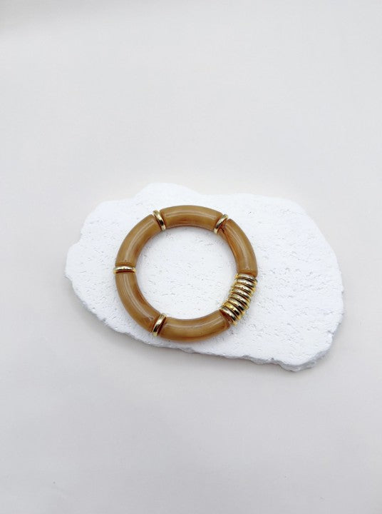 H&T Bijoux Acrylic Elastic Bracelet | Champagne  BR3136