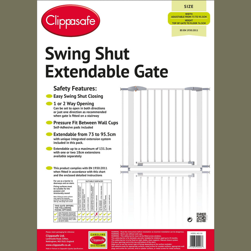 Clippasafe no 130 Pressure Fit Gate | White