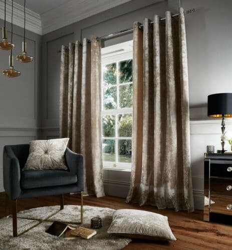 Crushed Velvet Curtains Natural