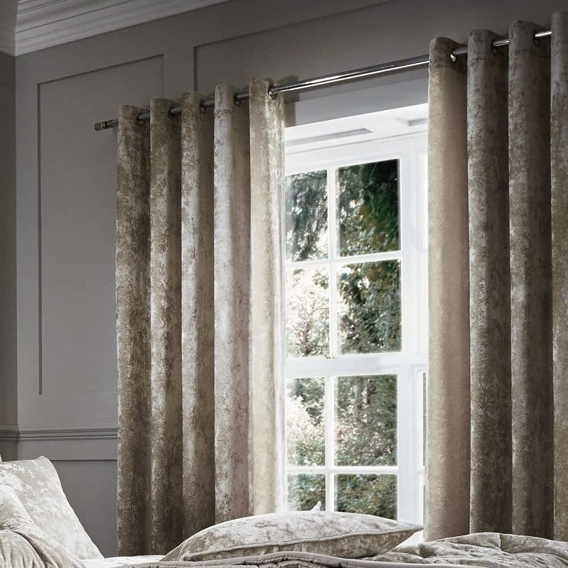 Crushed Velvet Curtains Natural