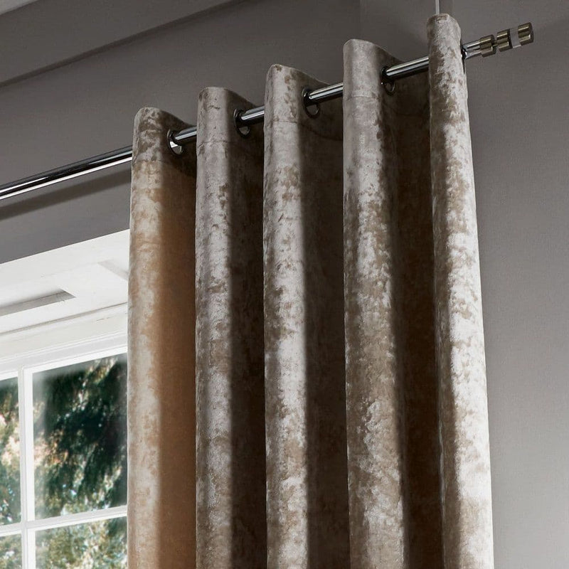 Crushed Velvet Curtains Natural