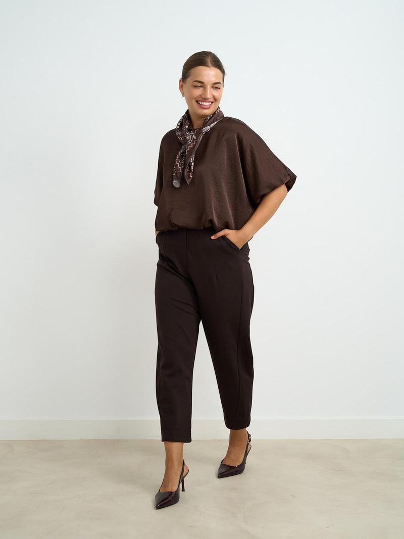 Kyla Avril Barrel Trousers | Brown 35272