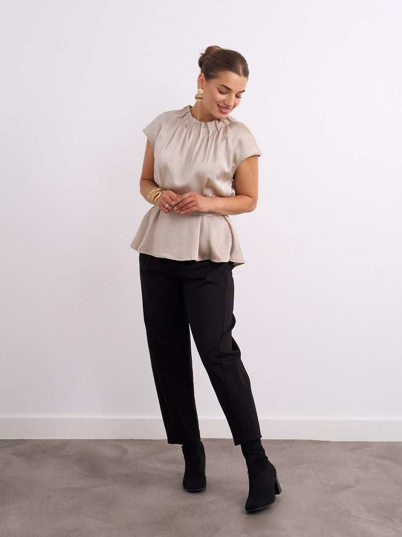 Tracy Belt Blouse | Beige H616A