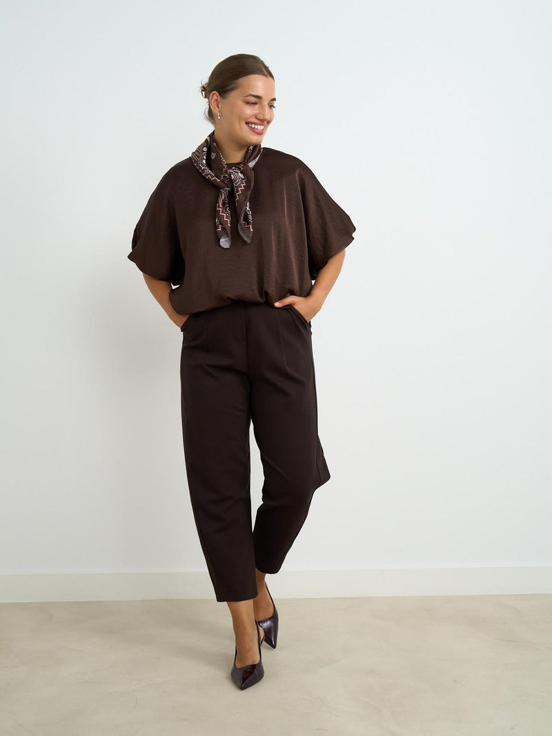 Kyla Avril Barrel Trousers | Brown 35272
