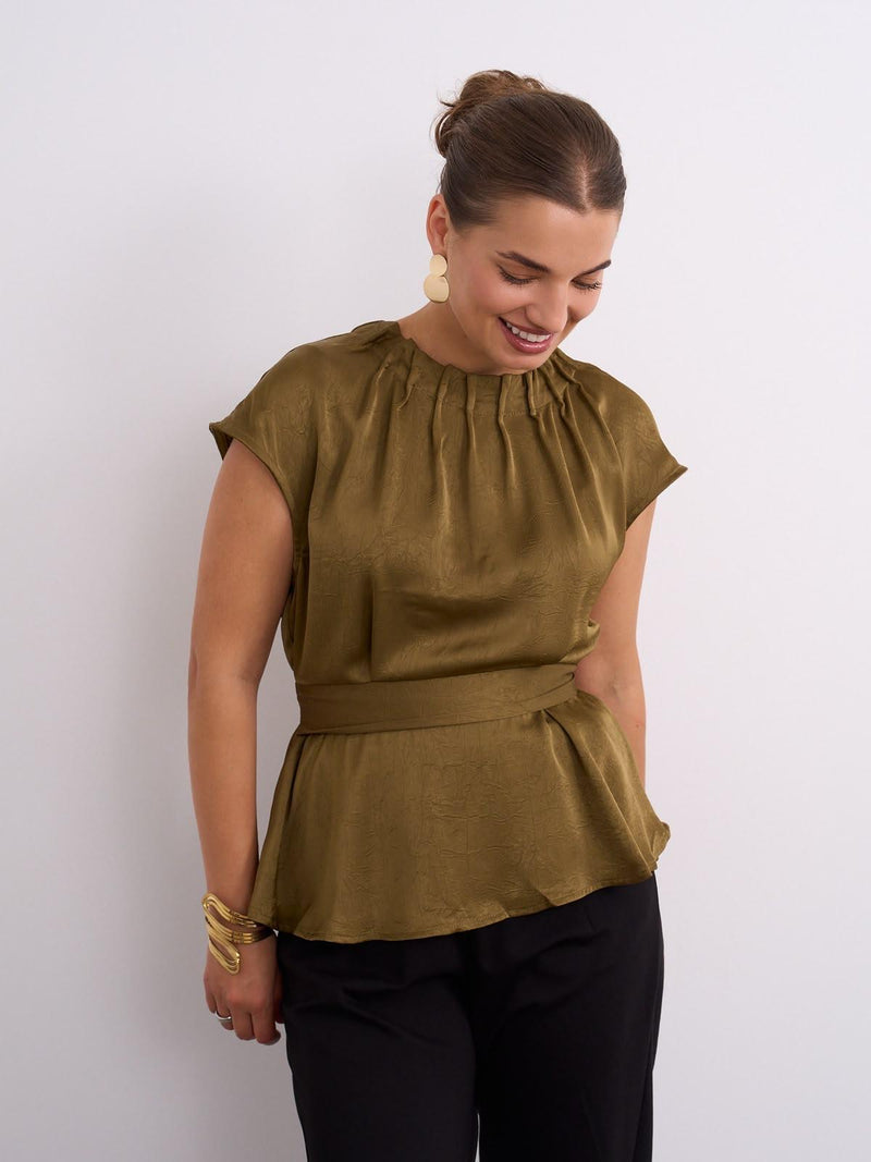 Tracy Belt Blouse | Ochre H616A