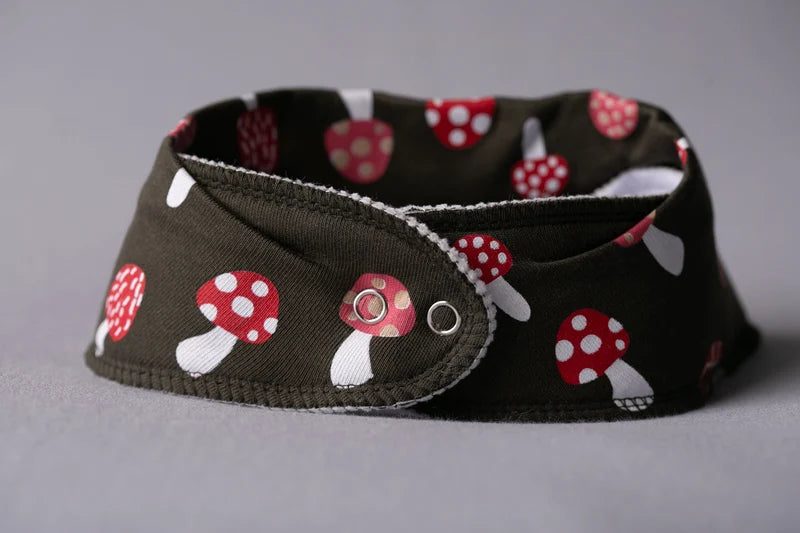 Baby Boo Organic Bandana Bib | Toadstools Green