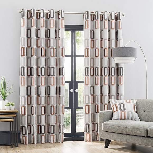 Dahl eyelet curtains Rust