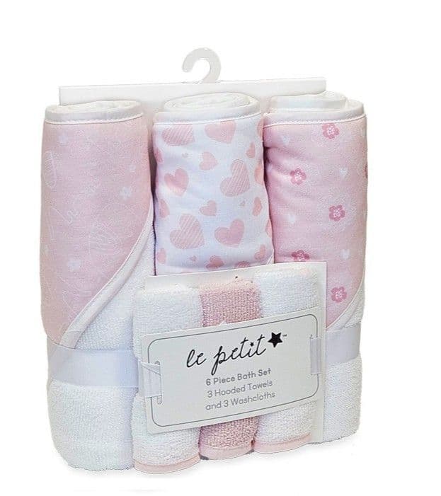 Daydream 6 Pieces Hooded Wrap Set | Pink  BB354