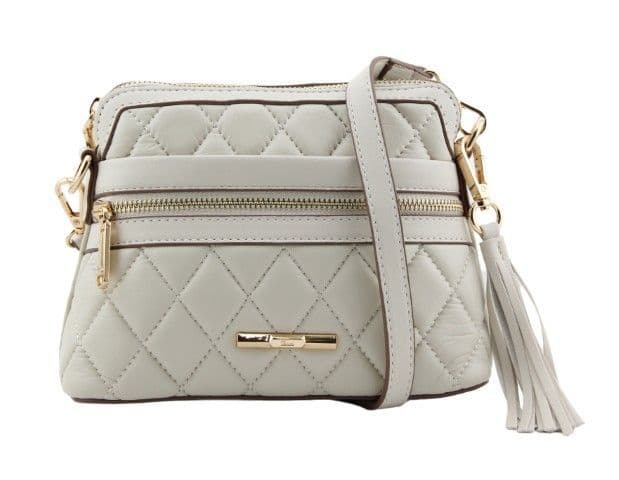 Dice Cosmo Quilted Crossbody Bag |Beige 13D2269
