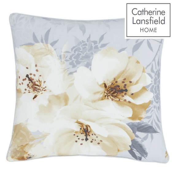 Dramatic Floral Cushion Cover Ochre