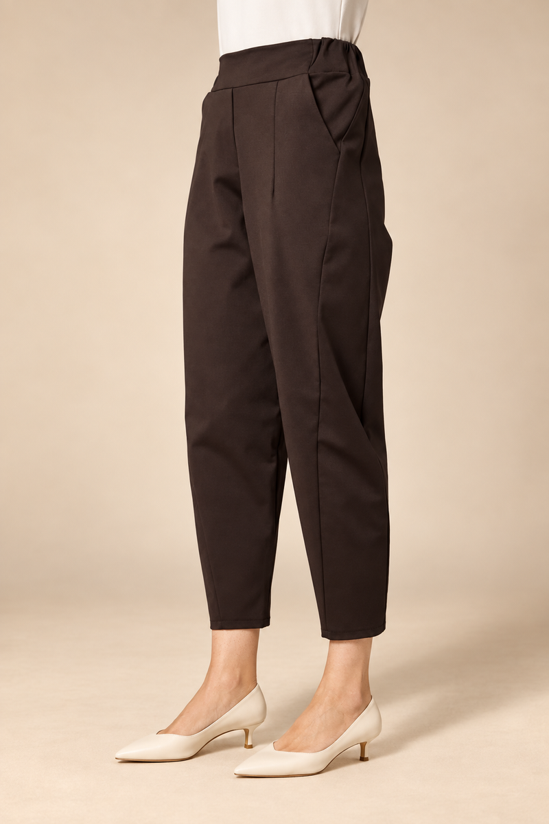 D.E.C.K BY DECOLLAGE Barrel Trousers | Chocolate  2511