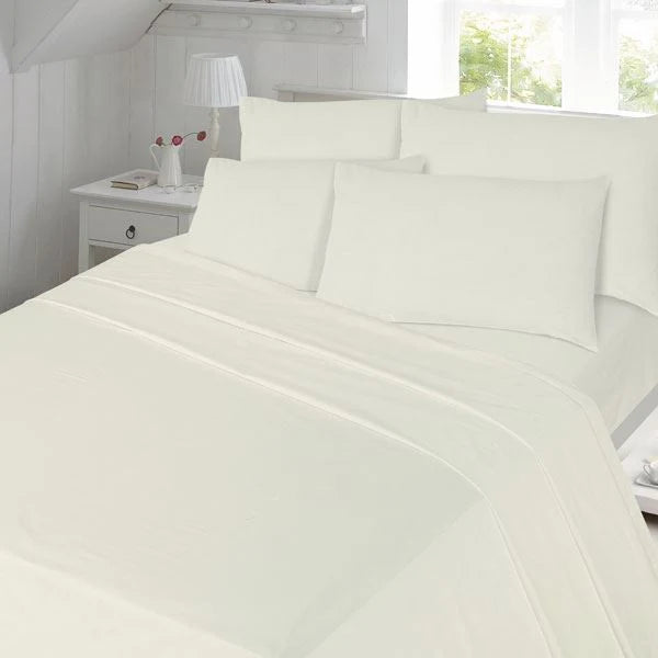 Nightzone Flannel Flat Sheet | White/Cream/Latte AYSBFFL