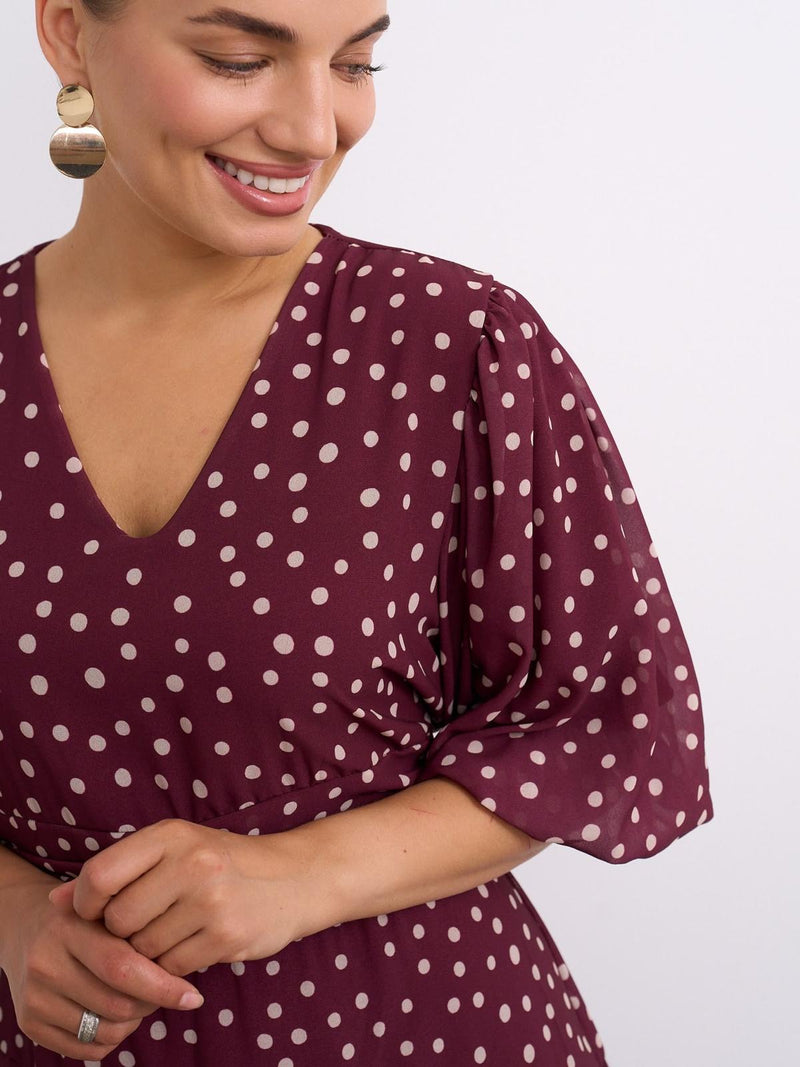 Kyla Ivy Dress Polka Dot | Berry 7887