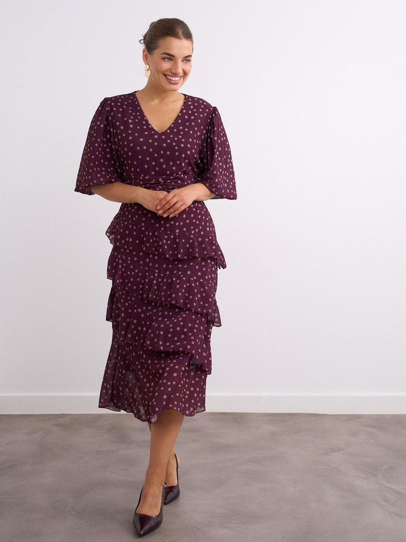 Kyla Ivy Dress Polka Dot | Berry 7887