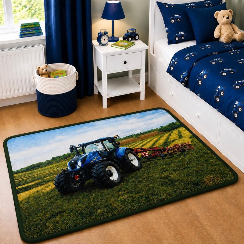 Kids Tractor Rug | Blue RSKID