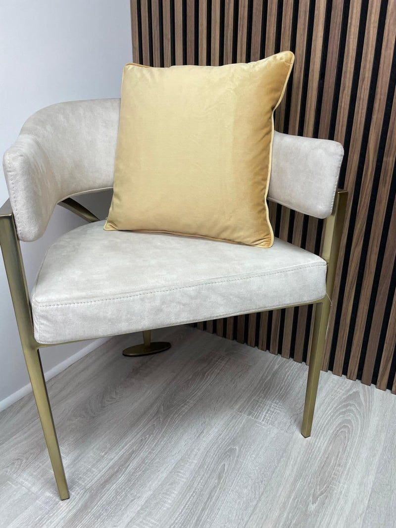 FERVOR + HUE Plain Soft Velvet Cushion 45x45cm| Camel