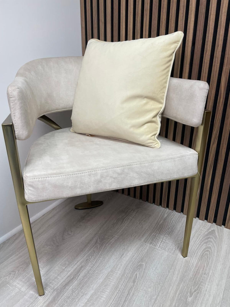 FERVOR + HUE  Plain Soft Velvet Cushion 45x45cm| Cream