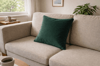 FERVOR + HUE Plain Soft Velvet Cushion 45x45cm| Dark Green