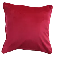 FERVOR + HUE Plain Soft Velvet Cushion 45x45cm| Ruby