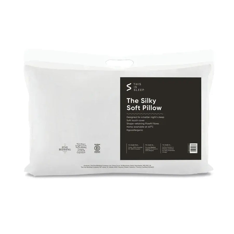 Fine Bedding This Is Sleep Silky Soft Pillow  | White