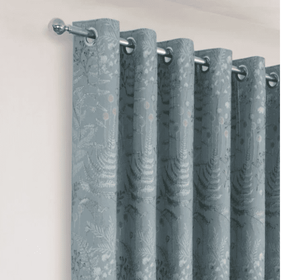Foliage Curtains Azure & Eyelet